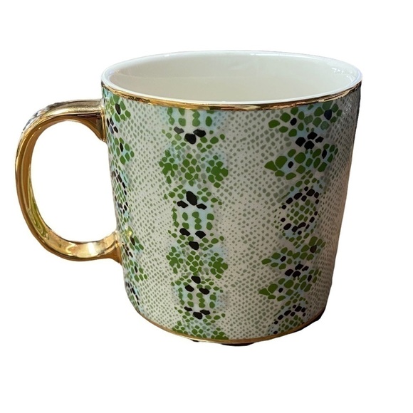 ANTHROPOLOGIE Mug Living Lovely Green/Gold - Picture 2 of 4